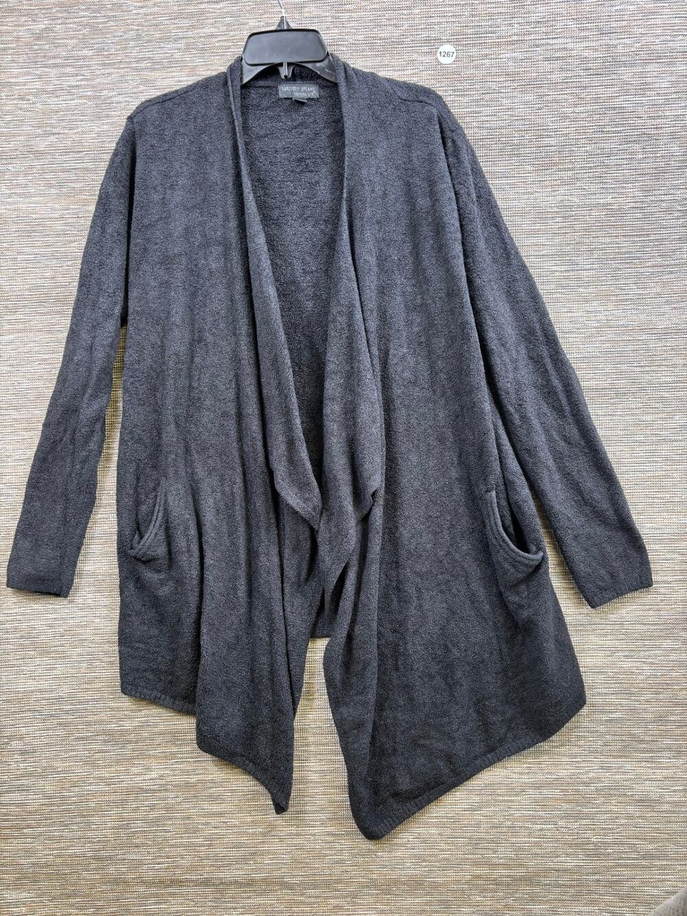 Barefoot Dreams Cozychic Lite Island Wrap Cardigan Style 903 Gray Size L/XL EUC